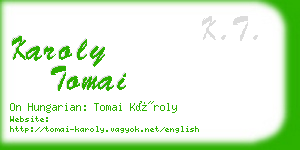 karoly tomai business card